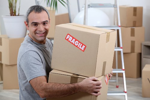 Professional packing materials and moving boxes prepared for a Fulham home move
