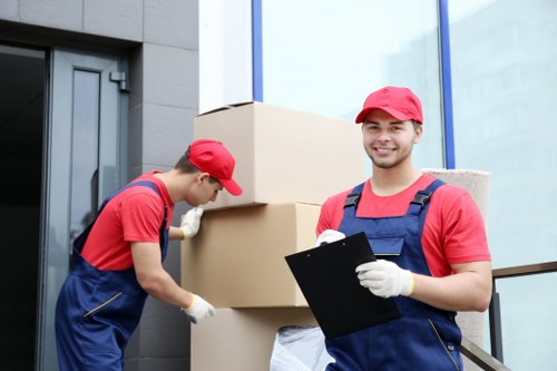 Professional movers handling an apartment relocation in Fulham