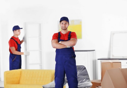 House removalists preparing a move in Fulham residential street
