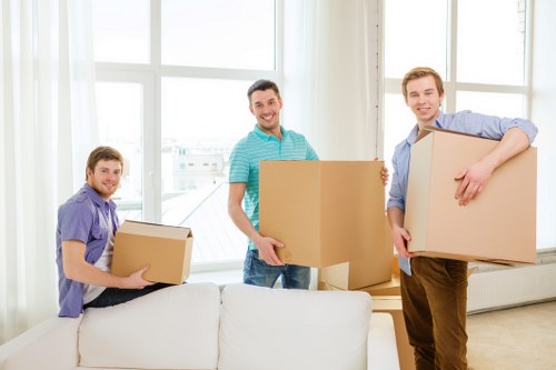 Local removal van helping with furniture transport in Fulham
