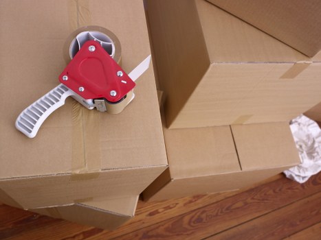 Packed boxes and home moving supplies for a Fulham relocation
