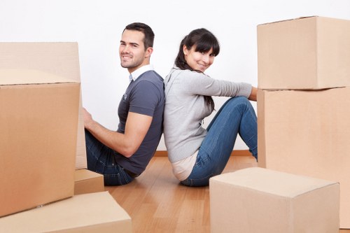 A local packing team organising household items for relocation in Fulham
