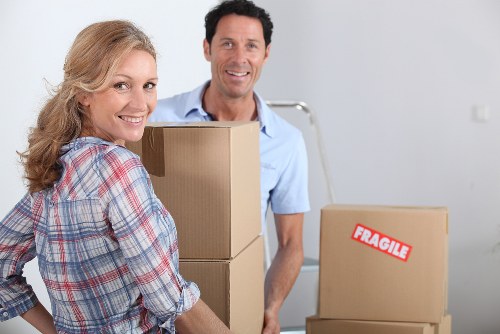 Packed boxes and home items prepared for removals
